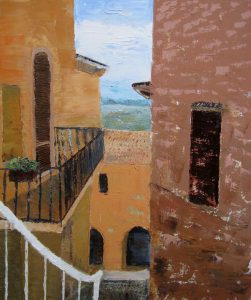 Landsby Italien - olie 50x60 cm